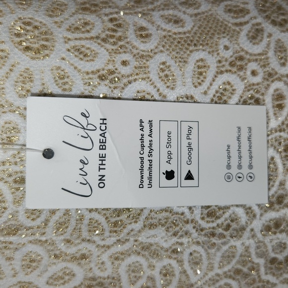 Cupshe Blue Lace Up V-Neck Cut-Out Knotted Bust Support Bralette Bikini Top SZ S - Picture 11 of 12